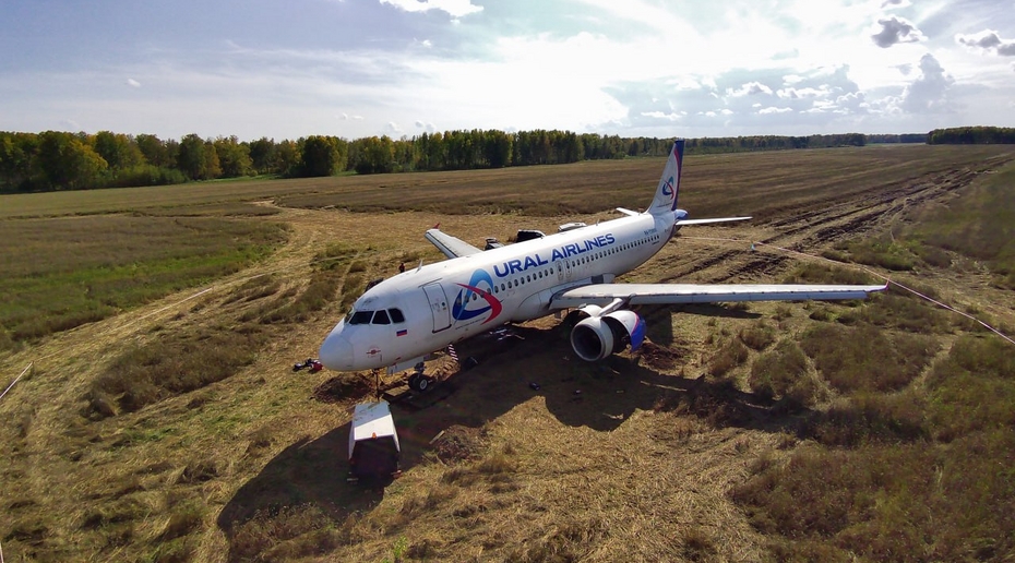 Севший в поле самолёт «Уральских авиалиний» разберут на запчасти