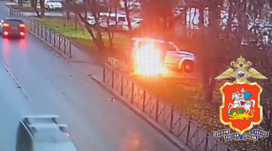 Юный москвич поджёг полицейскую машину в Подмосковье